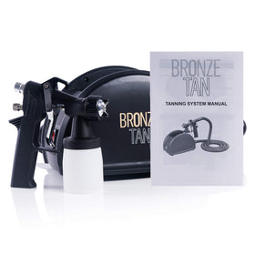 Bronze Tan label and controls close-up showing easy adjustments benefit