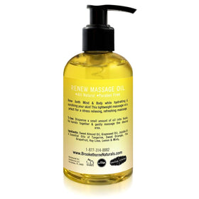 Brookethorne Naturals bottle beside fresh citrus highlighting uplifting scent