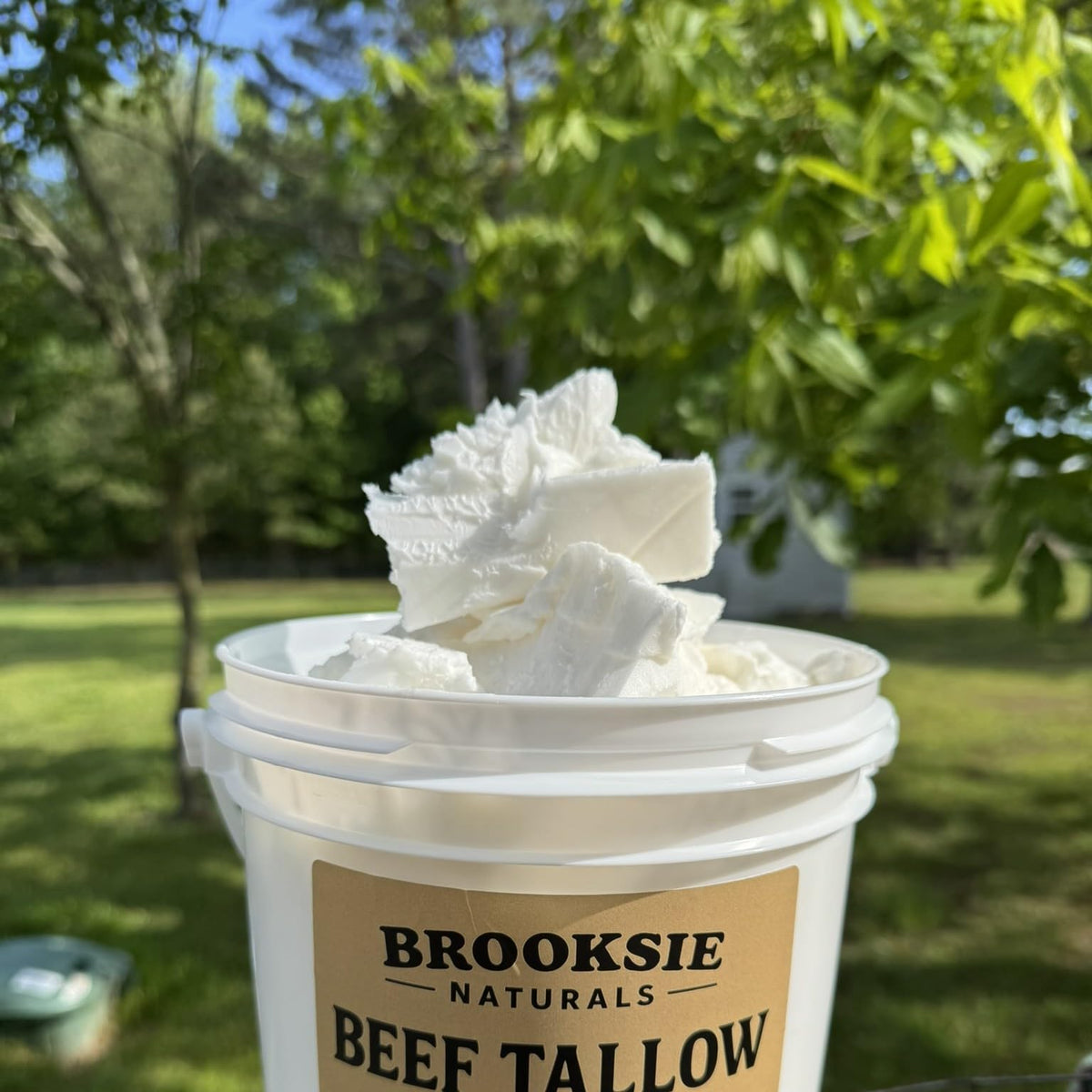 Brooksie Naturals close-up texture of rendered tallow showing smooth, creamy consistency