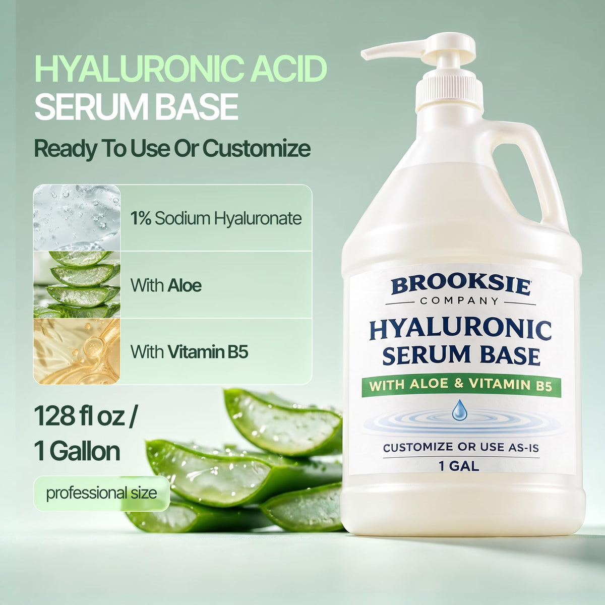 Brooksie Naturals close-up texture of clear hydrating serum highlighting absorption