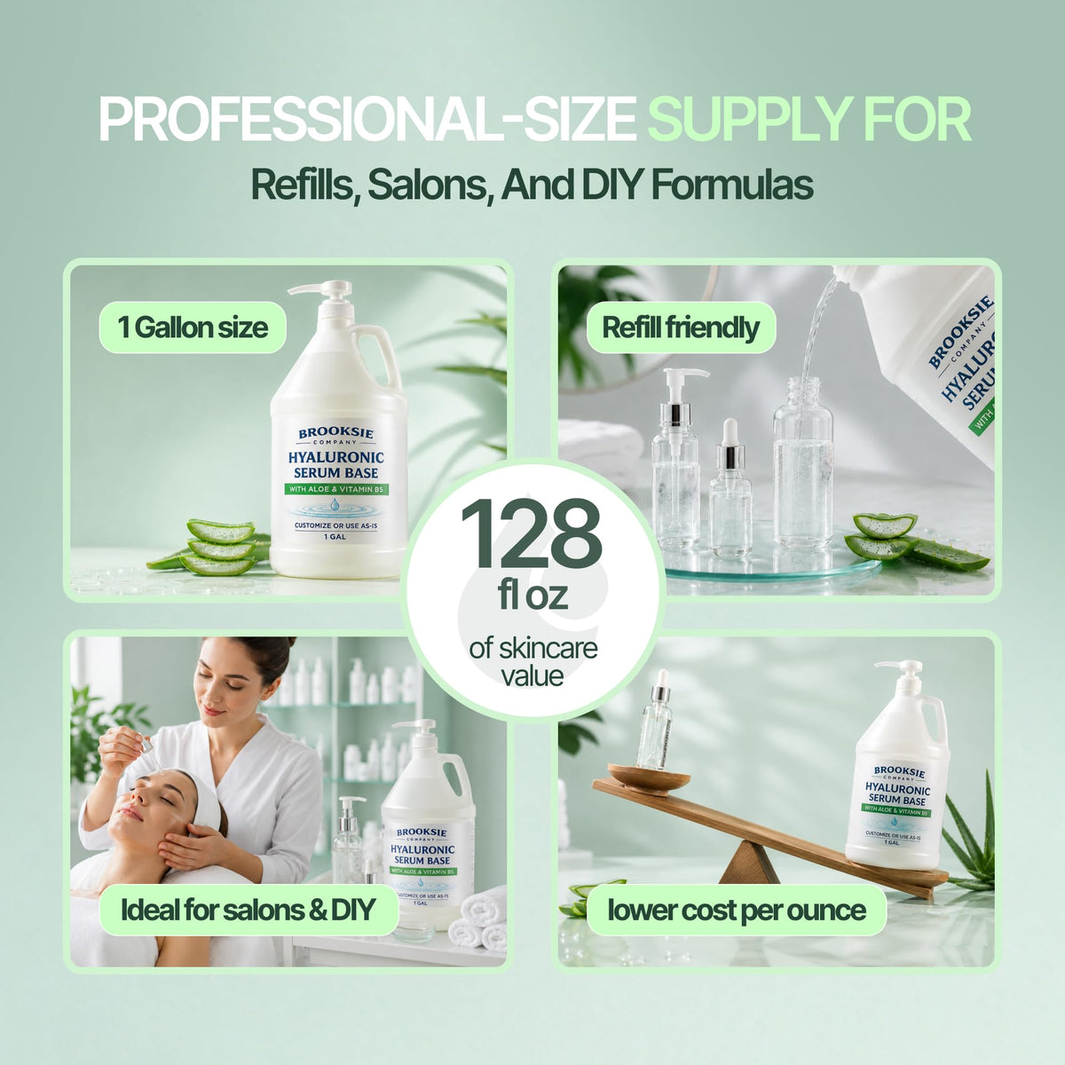Brooksie Naturals product label listing hyaluronic, aloe, and vitamin B5