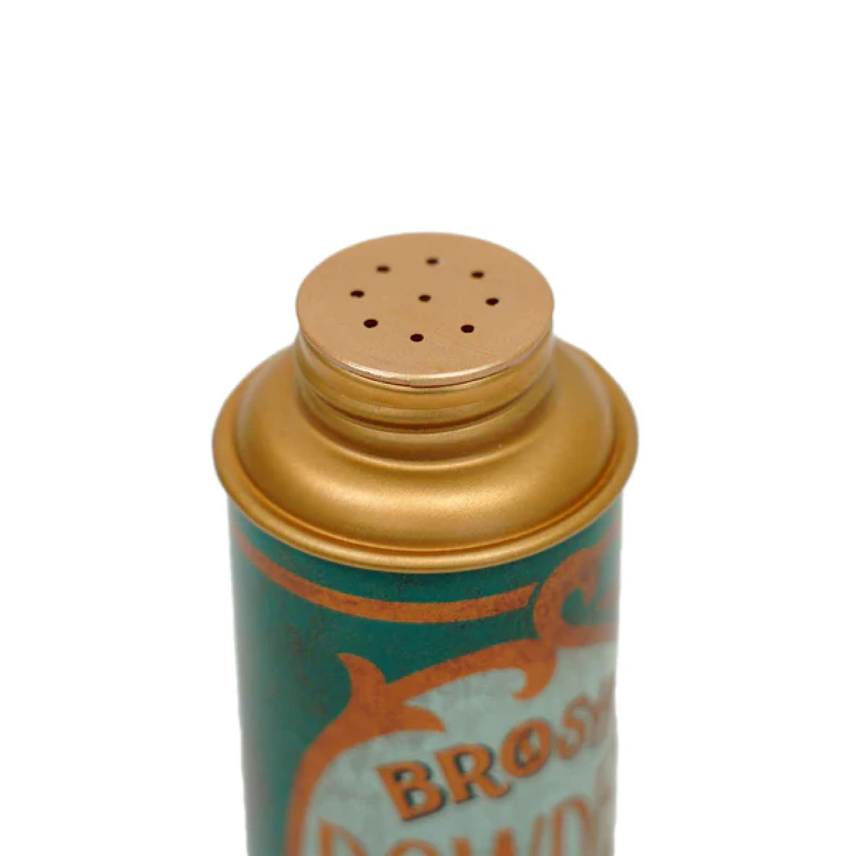 BROSH tin in hand for scale showing compact size ideal for on-the-go styling