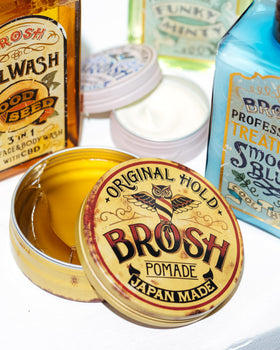 BROSH on bathroom shelf within grooming routine for daily convenience