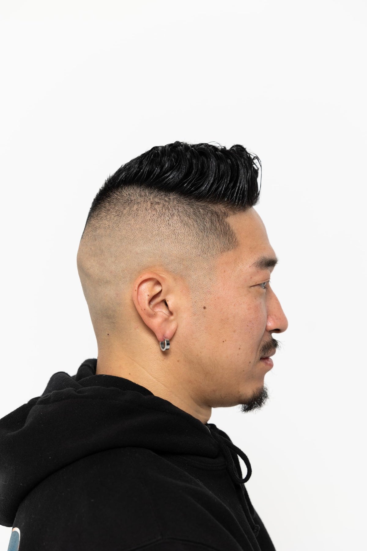 BROSH styled slick-back hairstyle showing strong hold benefit