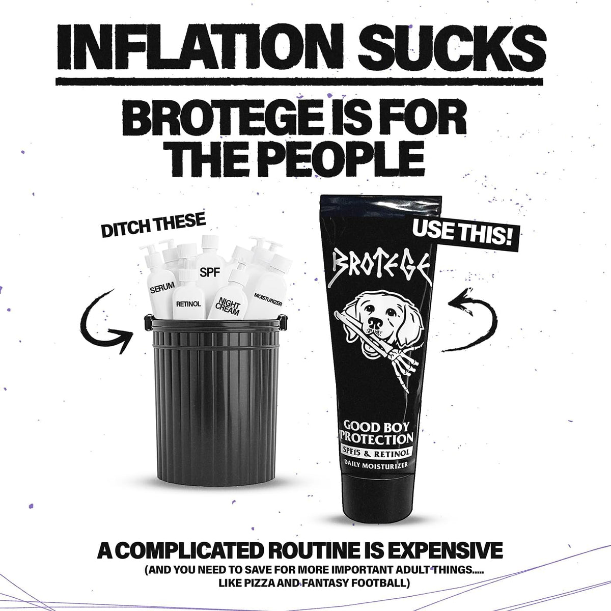 Brotege on bathroom shelf in everyday setting for simple routine benefit