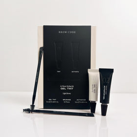 Brow Code kit front packaging showing contents and benefits