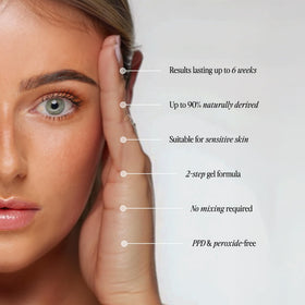 Brow Code ingredients label highlighting natural-derived formulation
