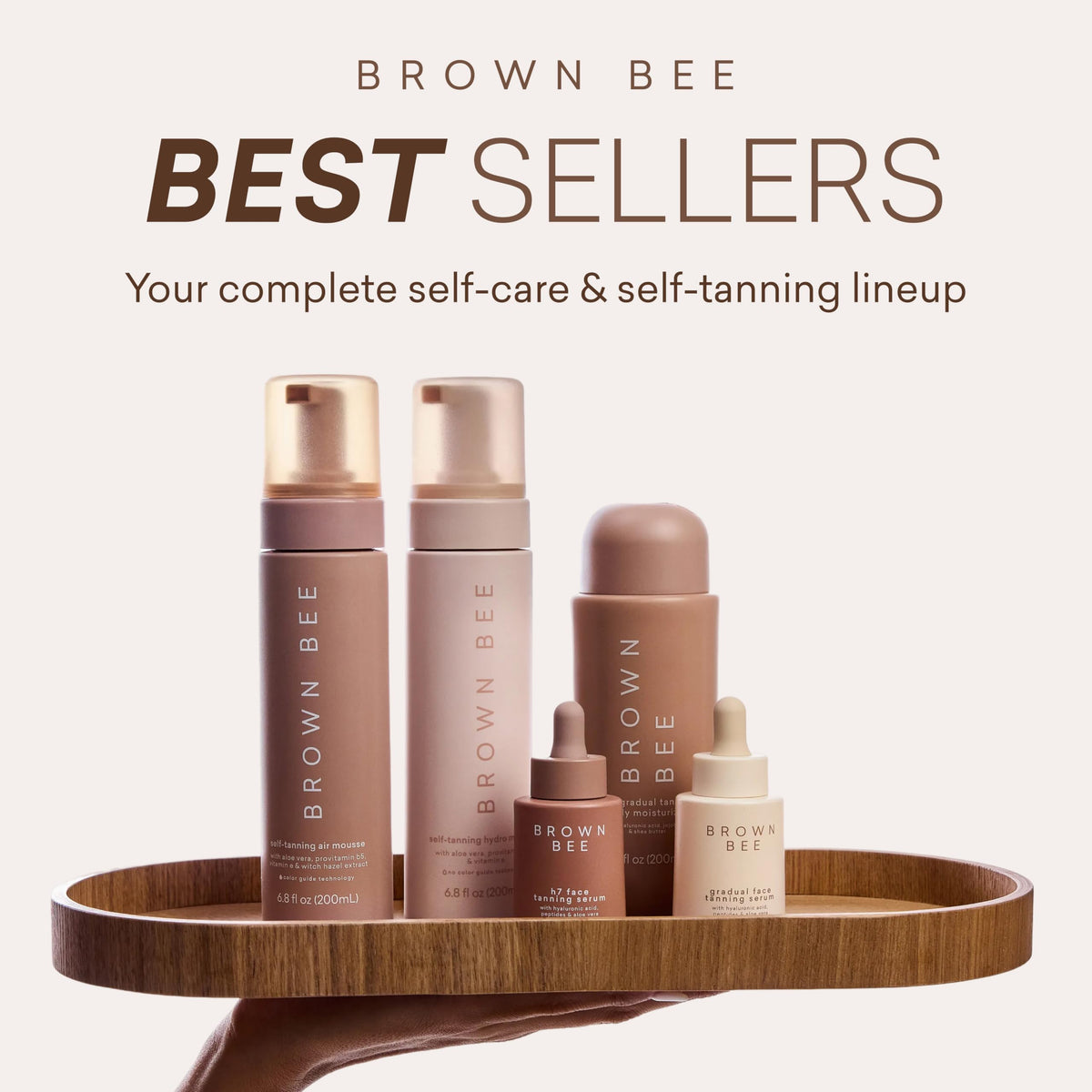 Brown Bee H7 bottle on bathroom shelf in natural lifestyle setting