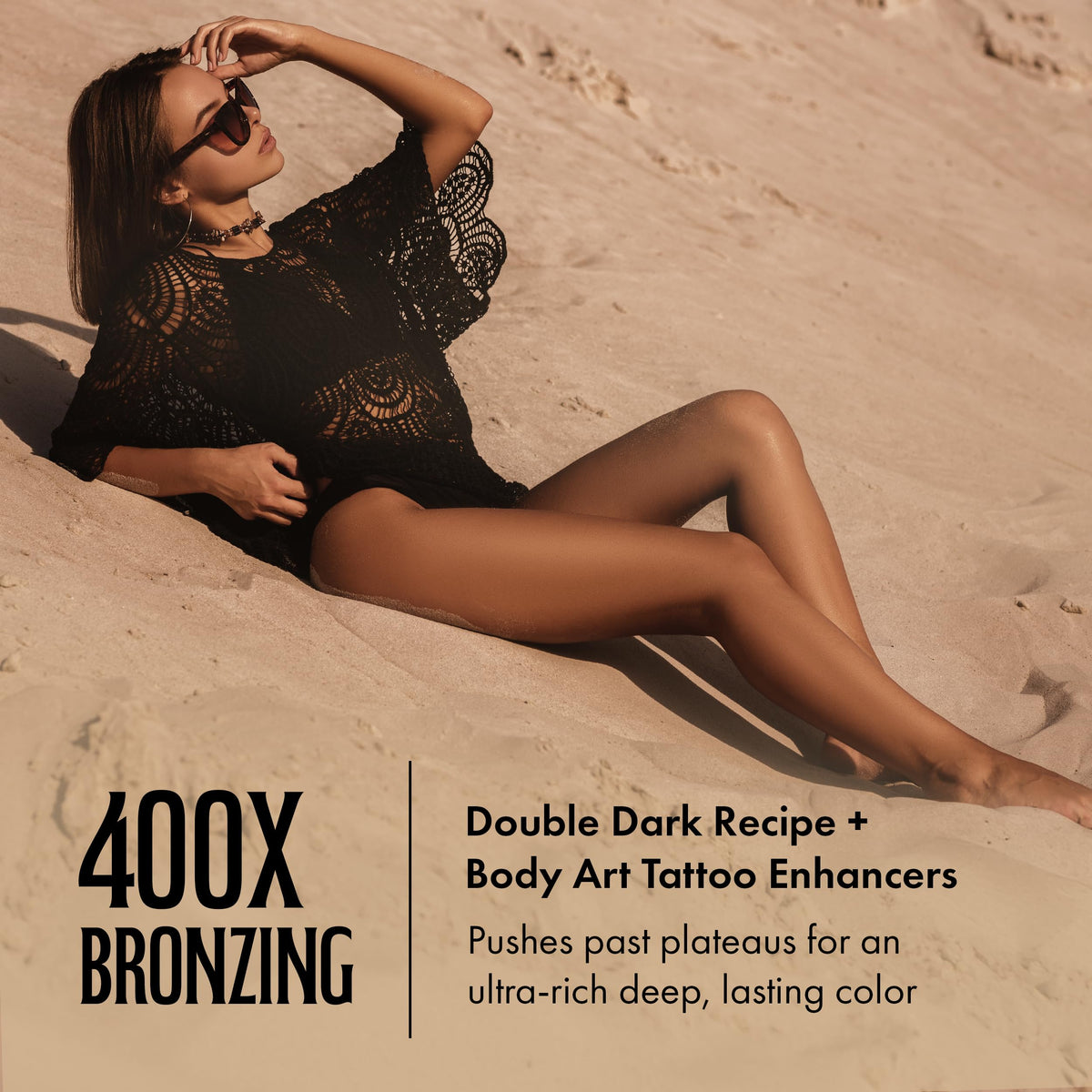 Brown Sugar applied on arm close-up highlighting instant bronzer effect