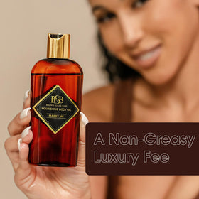 Brown Sugar Babe bottle next to hand for size comparison and travel-ready benefit