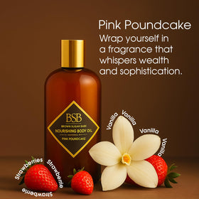 Brown Sugar Babe pump and label detail highlighting fragrance notes