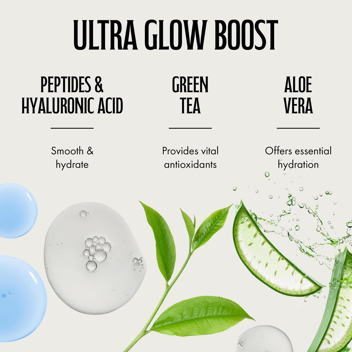 Brown Sugar ingredients label close-up listing peptides hyaluronic acid green tea