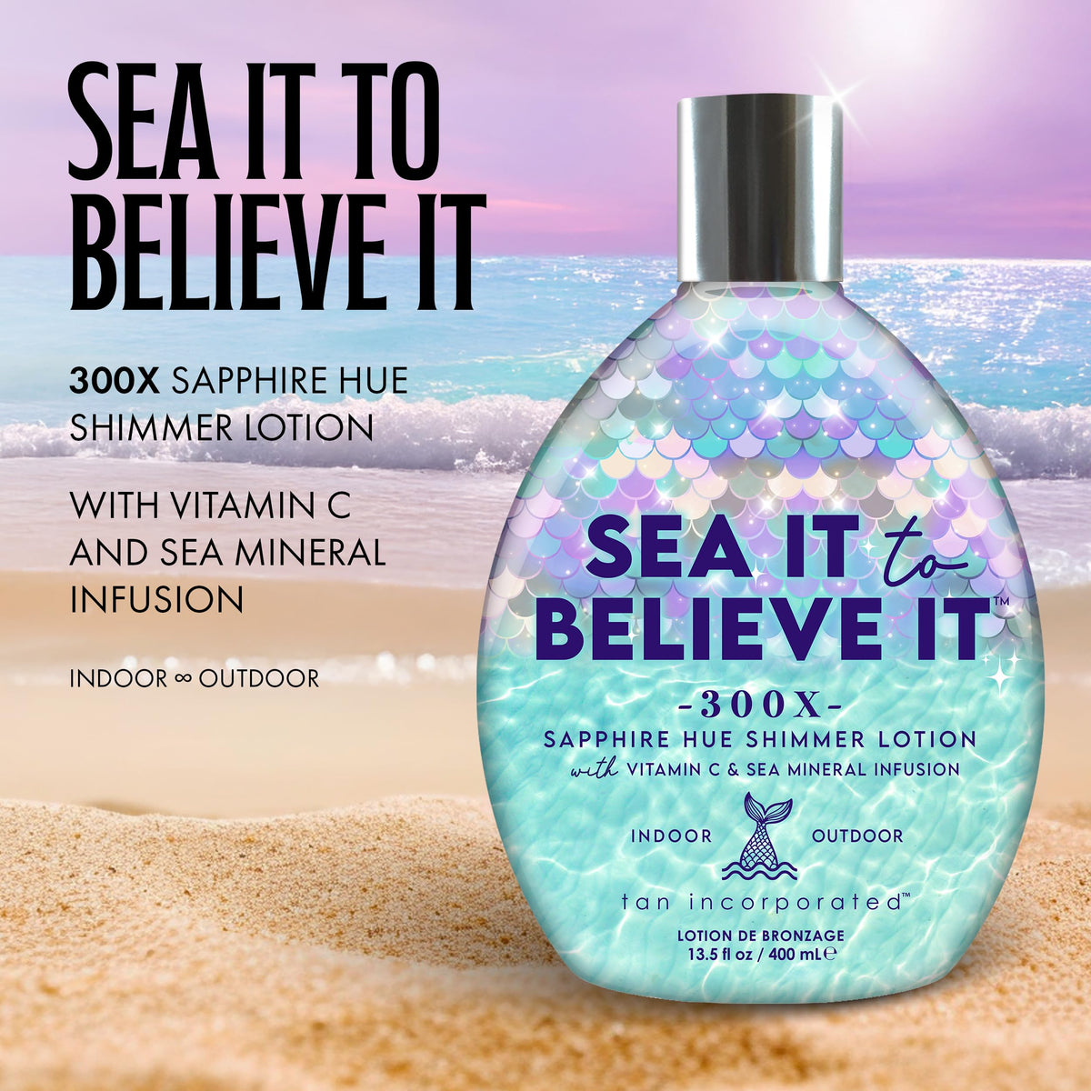 Brown Sugar close-up texture of sapphire-hued lotion showing smooth application