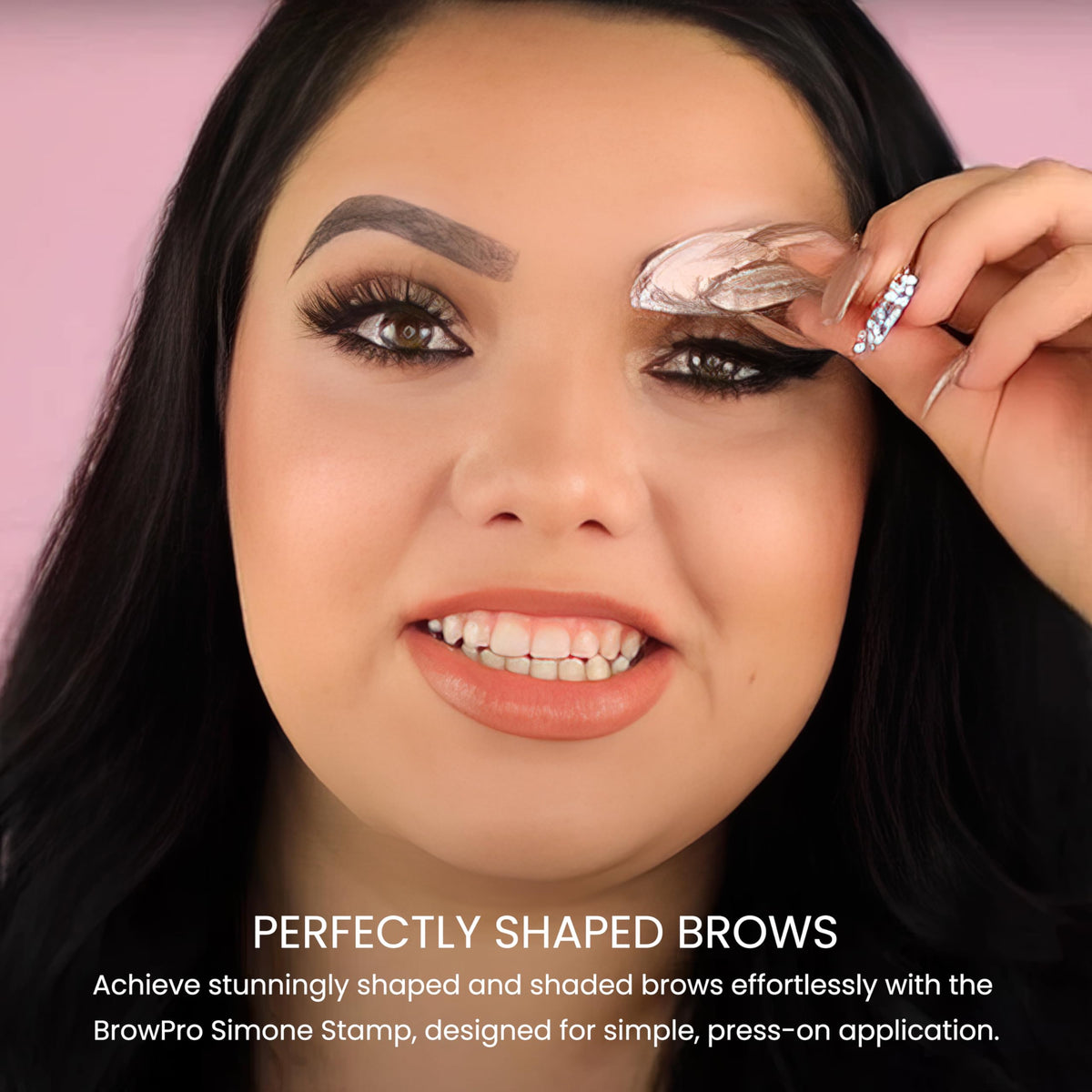 BrowPro Simone applied in front of mirror illustrating fast daily use