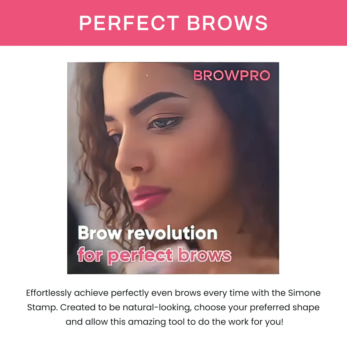 BrowPro Simone stamp held in hand to show compact size and portability