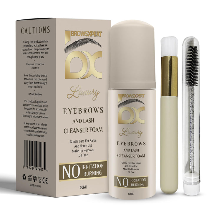 Brows Xpert front packaging 60ml bottle showing product vial and label benefits