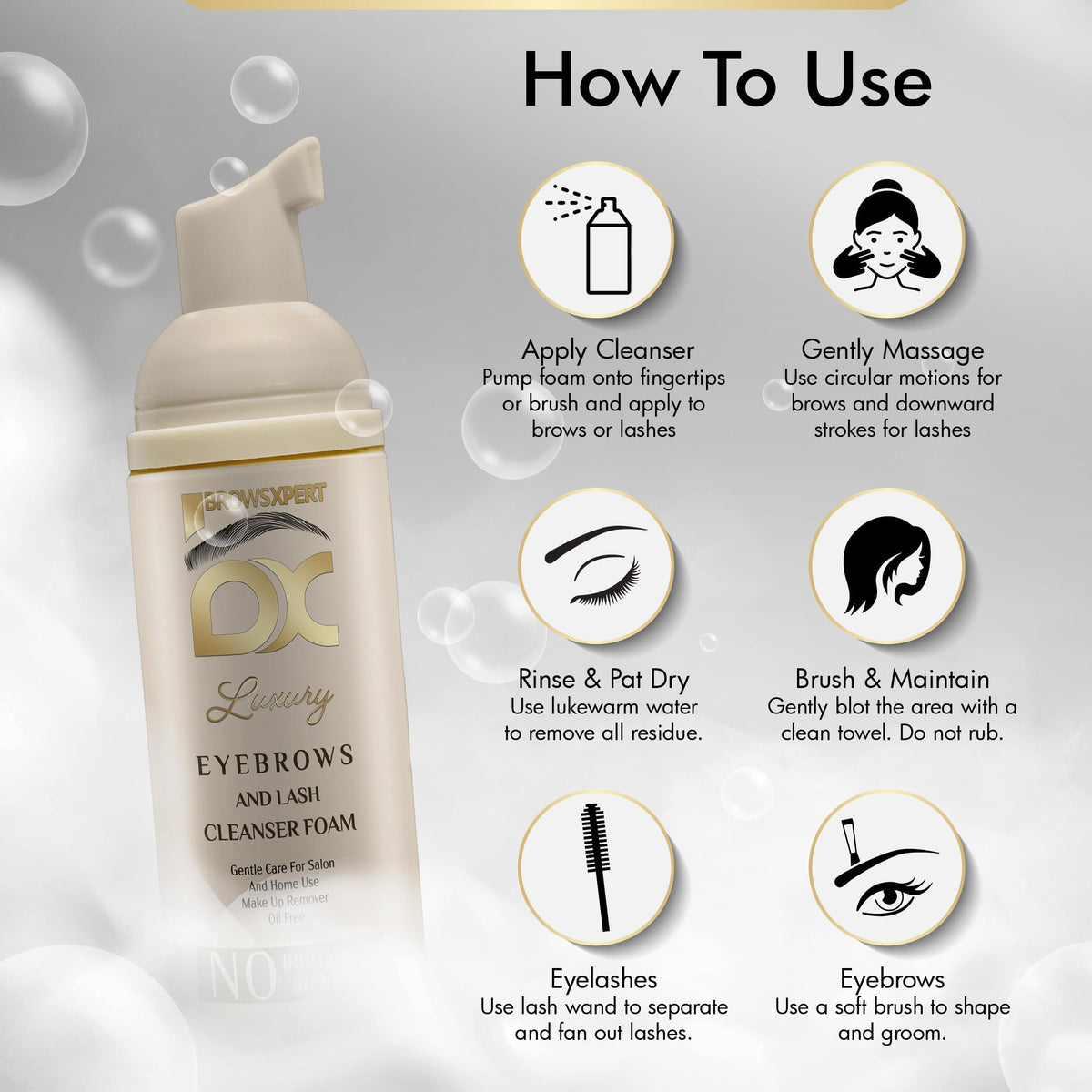 Brows Xpert 60ml bottle next to a credit card to show compact, travelable size