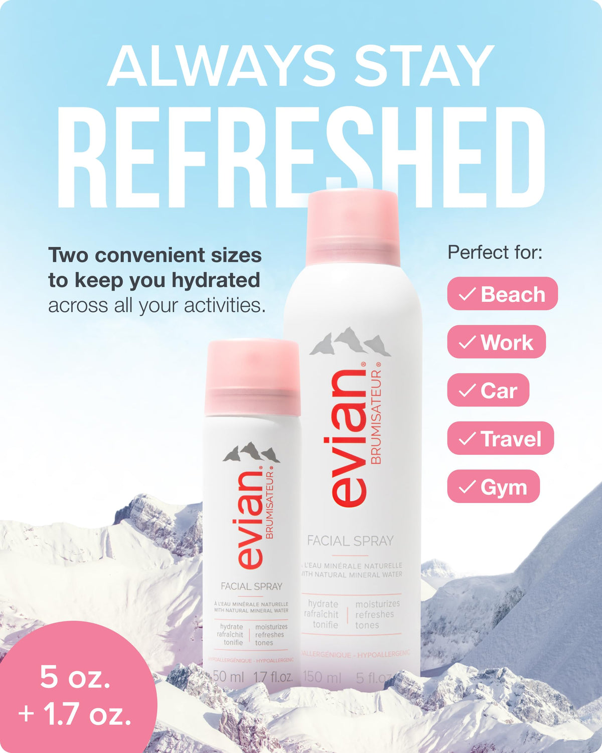 BRUMISATEUR close-up nozzle releasing fine mist that hydrates skin evenly