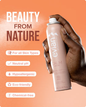 BRUMISATEUR Evian Calm aloe and jasmine ingredients highlighting soothing benefits