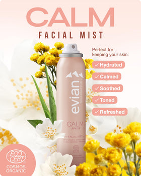 BRUMISATEUR Evian Calm nozzle close-up demonstrating fine mist spray