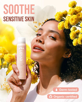 BRUMISATEUR Evian Calm droplet on skin showing quick absorption benefit