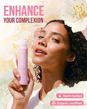 BRUMISATEUR Evian Glow close-up label highlighting natural-origin ingredients