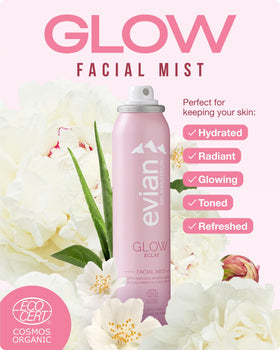 BRUMISATEUR Evian Glow fine mist spraying to hydrate skin instantly