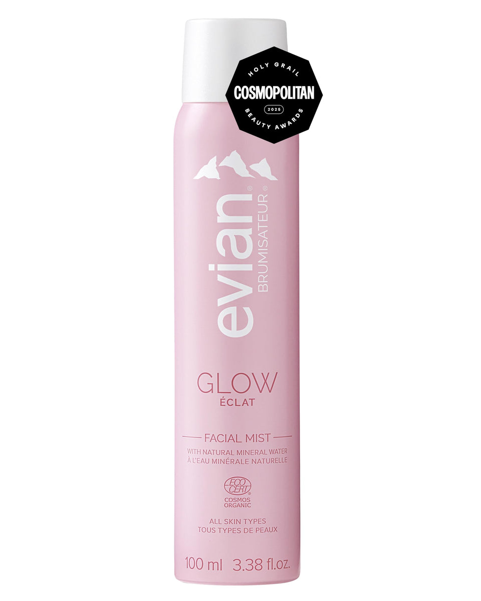 BRUMISATEUR Evian Glow front packaging showing certified organic benefits