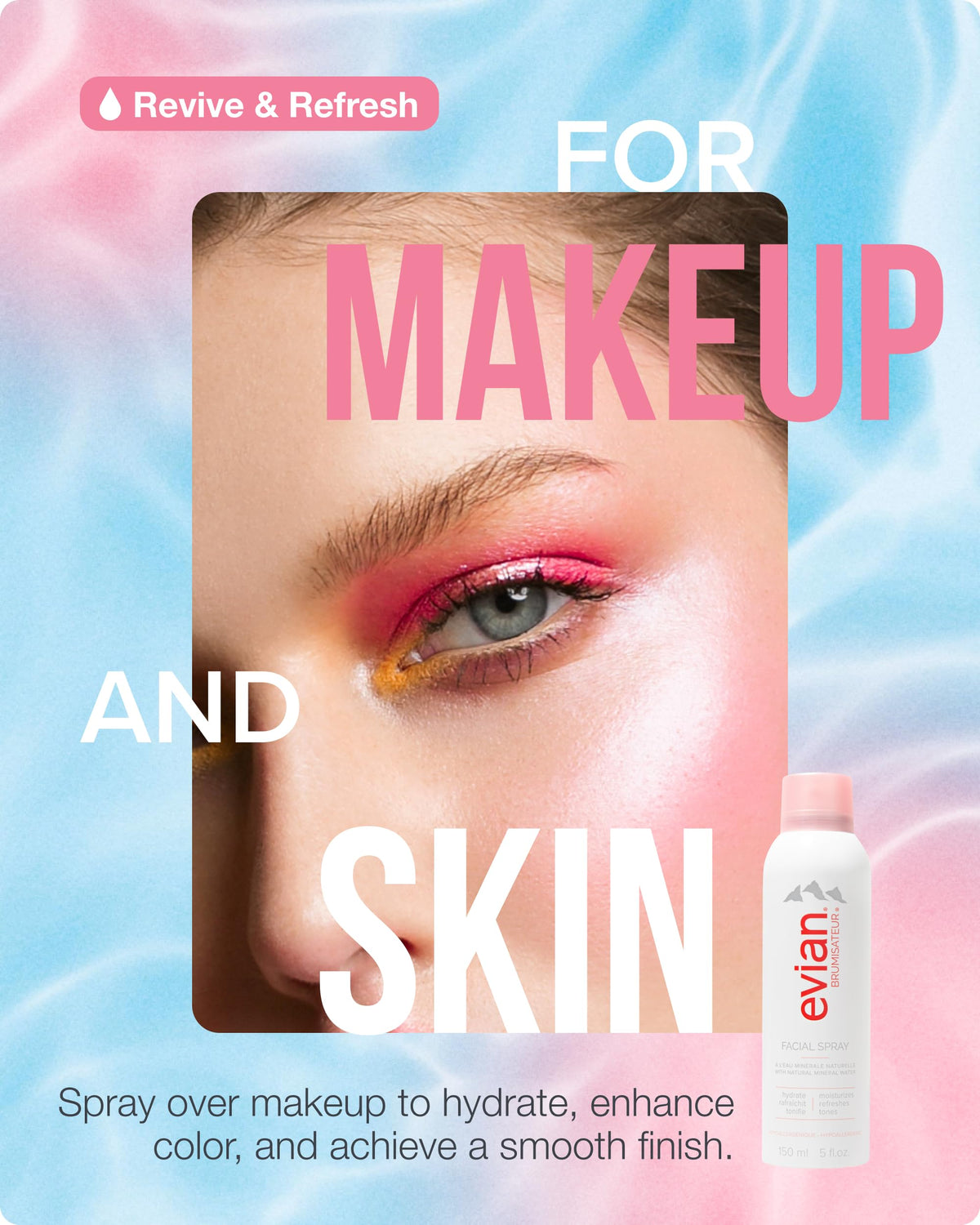 BRUMISATEUR mist over finished makeup blending products and refreshing look
