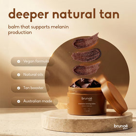 Brunae Body balm texture close-up highlighting smooth, non-greasy finish