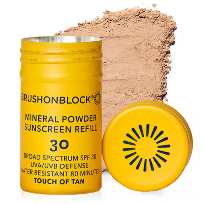 Brush On Block front packaging showing refill and warm tint benefit