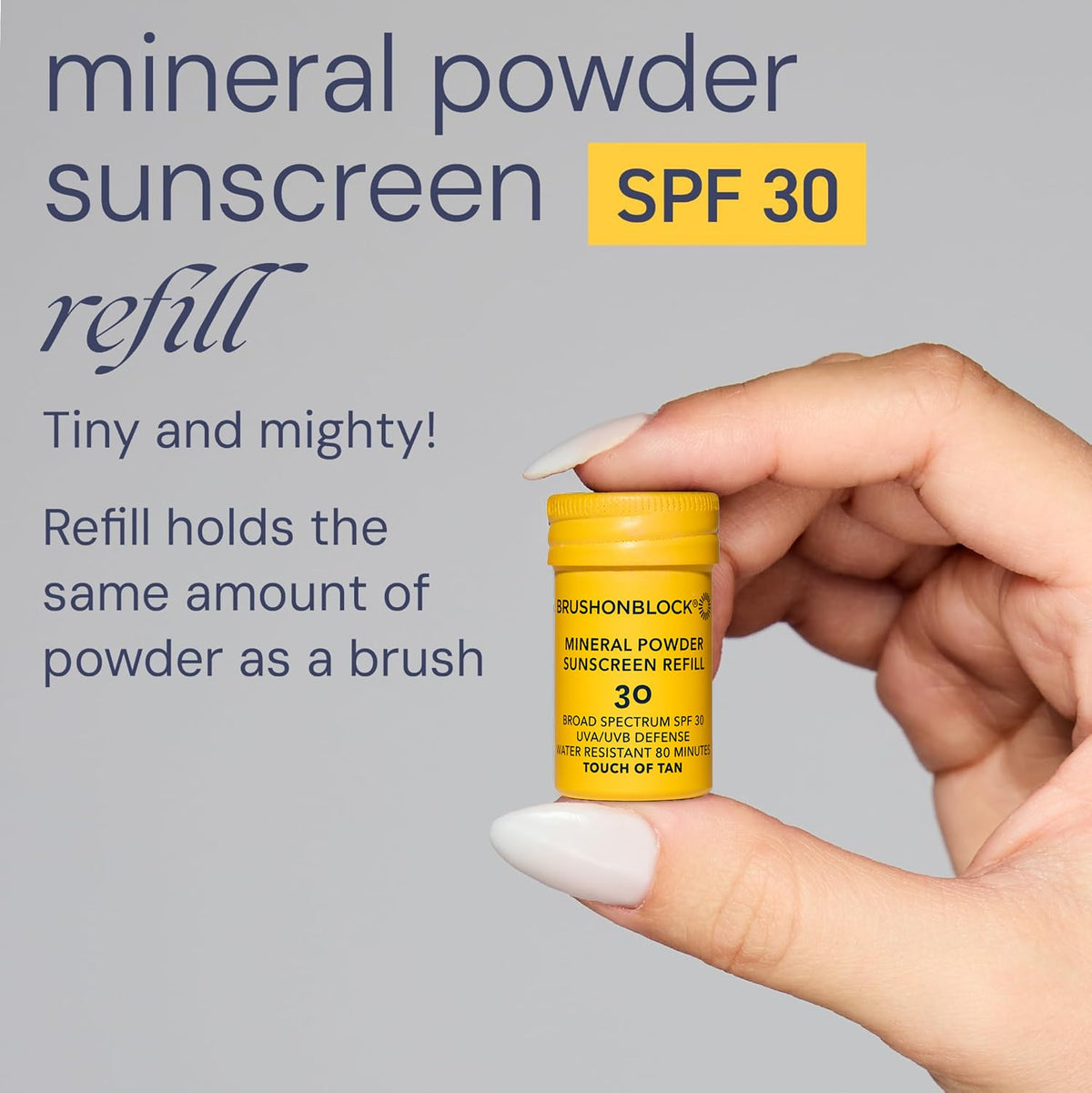 Brush On Block product label close-up highlights reef-friendly ingredients