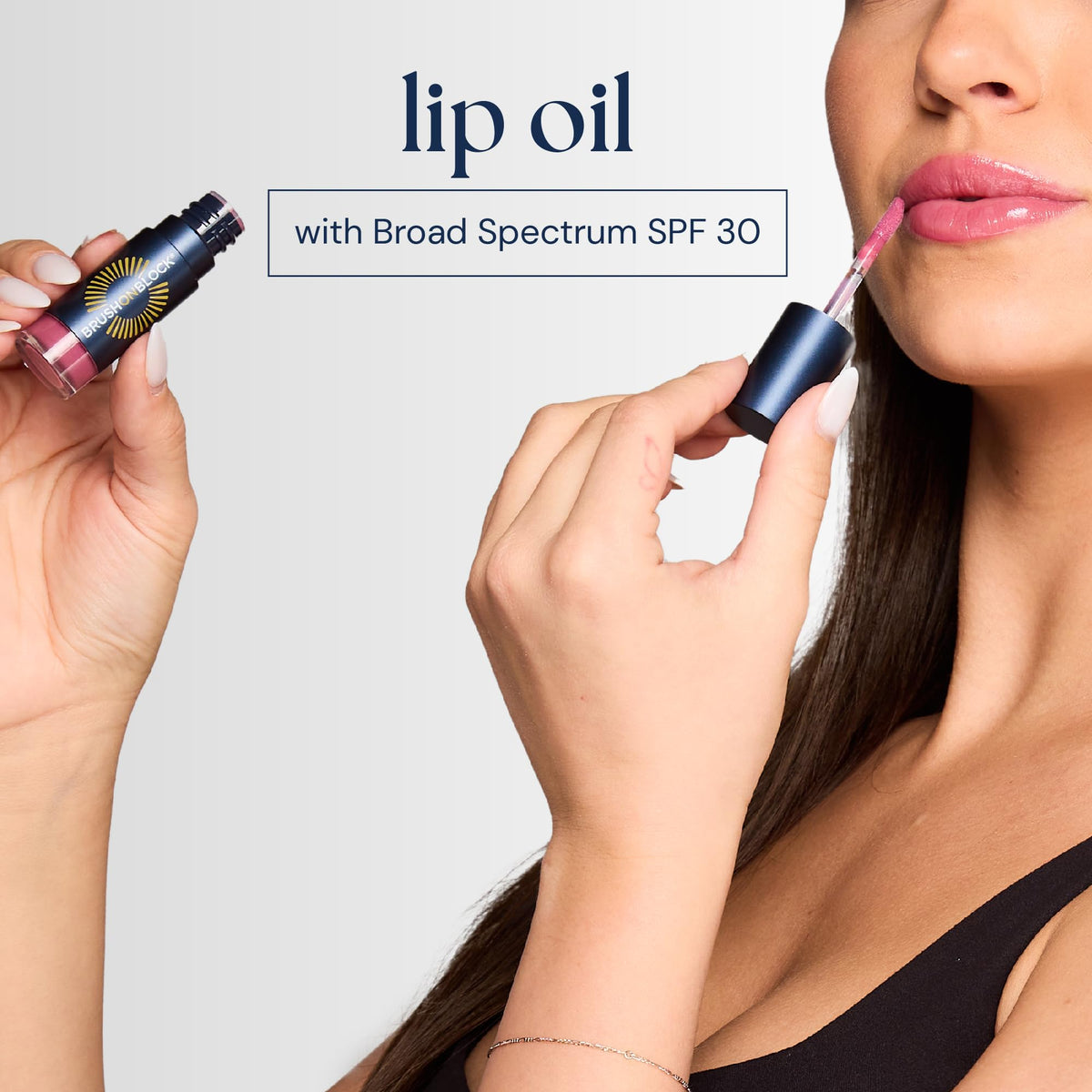 Brush On Block before and after lips showing improved shine and color