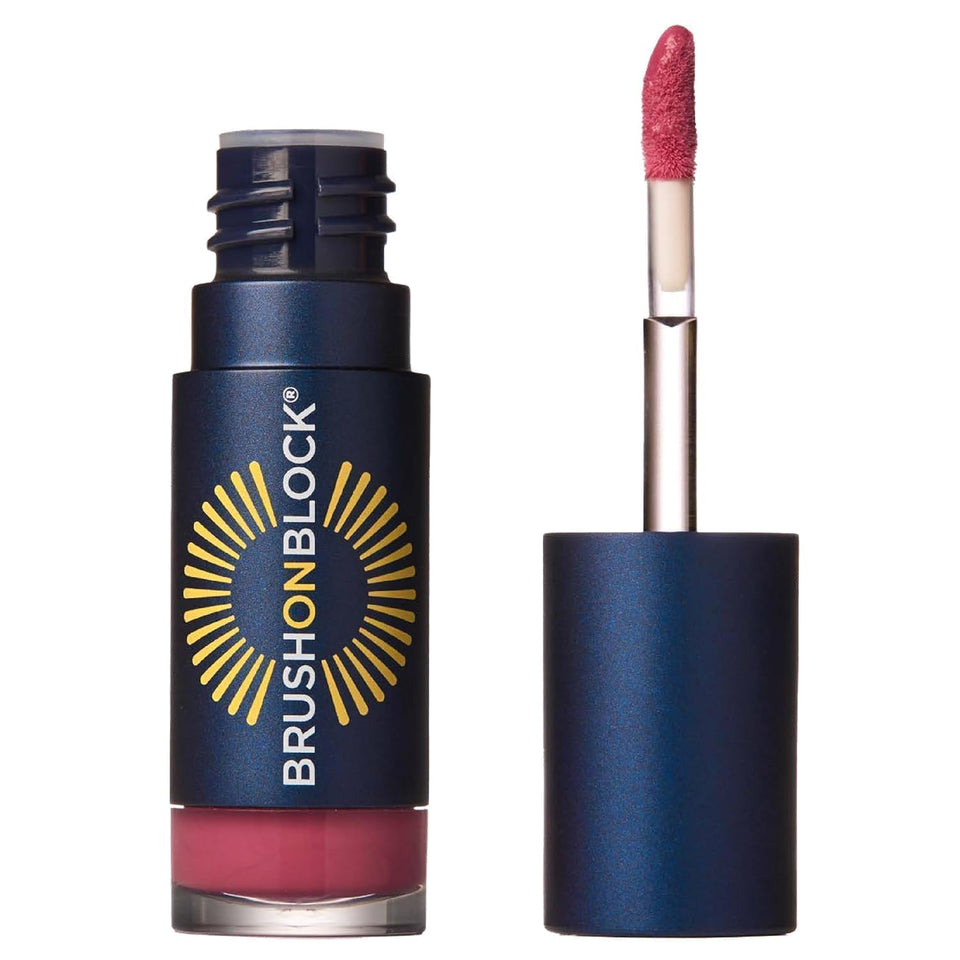 Brush On Block front packaging showing peony tint and SPF benefits