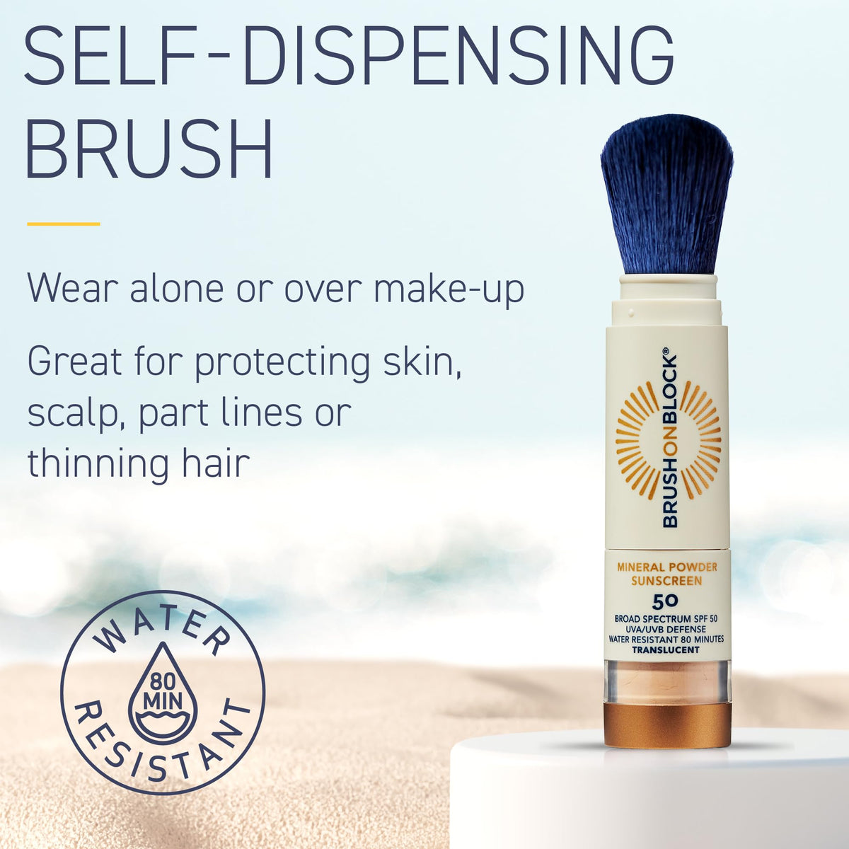 Brush On Block translucent powder close-up highlighting smooth texture