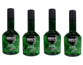 Brut on bathroom shelf lifestyle showing convenience and travel-ready benefit