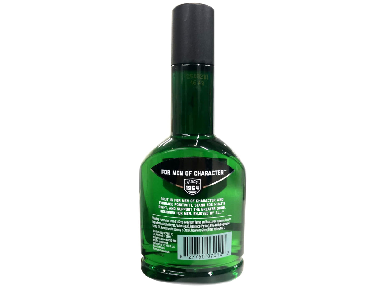 Brut lotion texture dispensed on hand showing quick-absorb benefit