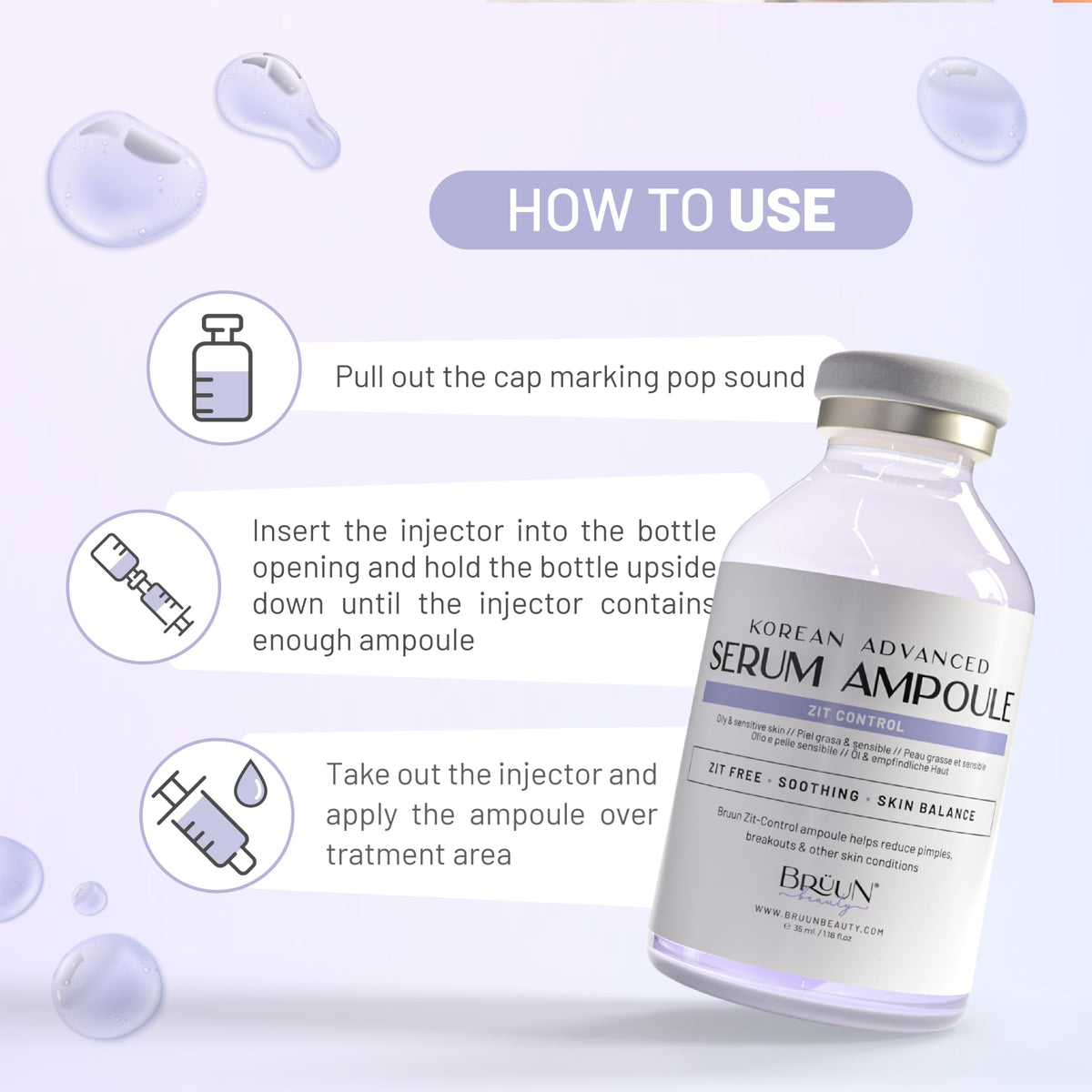 BRÜUN ampoule applied with derma pen illustrating enhanced penetration