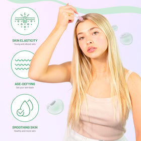 BRÜUN application on face showing quick patting method for improved product penetration