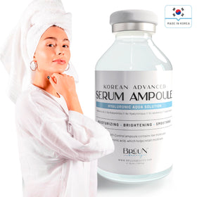 BRÜUN dropper close-up releasing clear serum to show precise application and control
