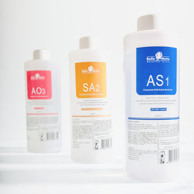 BRÜUN label close-up highlighting AS1 SA2 AO3 ingredient information and benefits