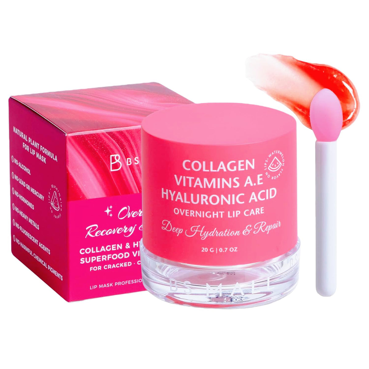 BS-MALL front tin shot showing compact watermelon lip butter for easy carrying