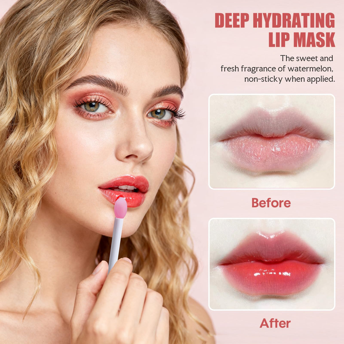 BS-MALL before and after lips visual showing smoother, glossier lip finish