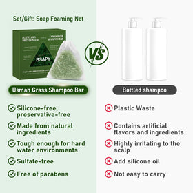 BSAPY shampoo bar size comparison in hand indicating travel-friendly size