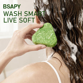 BSAPY shampoo bar packed in travel tin for convenient transport