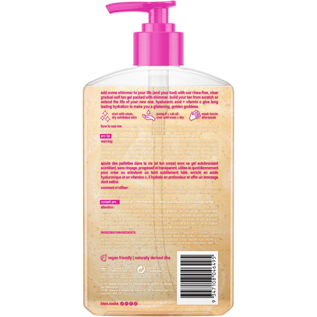 B.TAN pump dispensing clear gel illustrating easy mess-free application