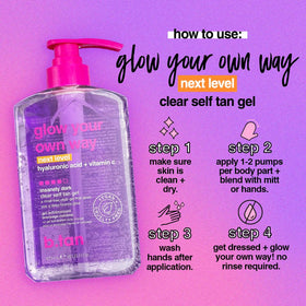 B.TAN face application detail showing precise, streak-free finish