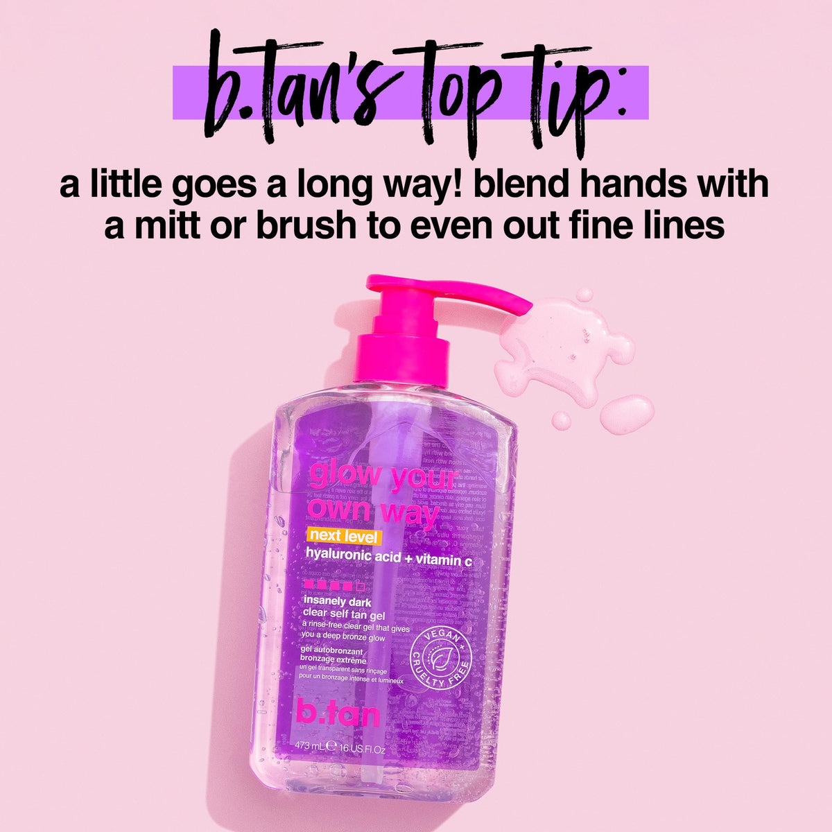 B.TAN kit on bathroom vanity portraying everyday tanning routine