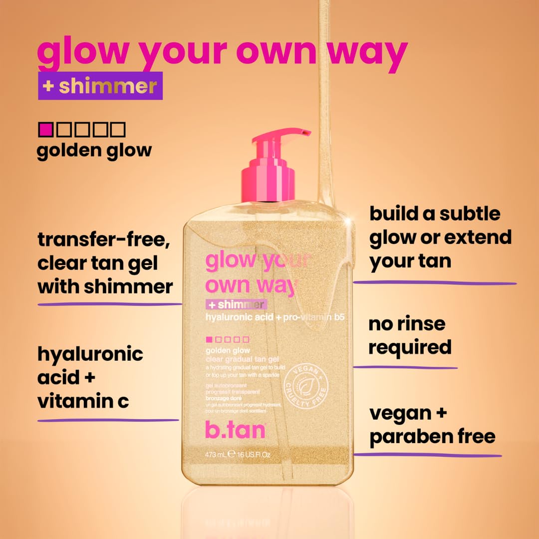 B.TAN close-up of shimmering gel texture highlighting luminous finish