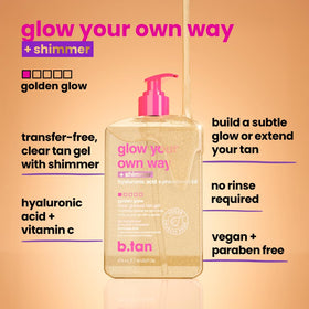 B.TAN close-up of shimmering gel texture highlighting luminous finish